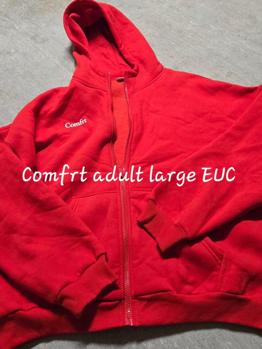 Comfrt Men's Red Zip-Up Hooded Puffer Jacket